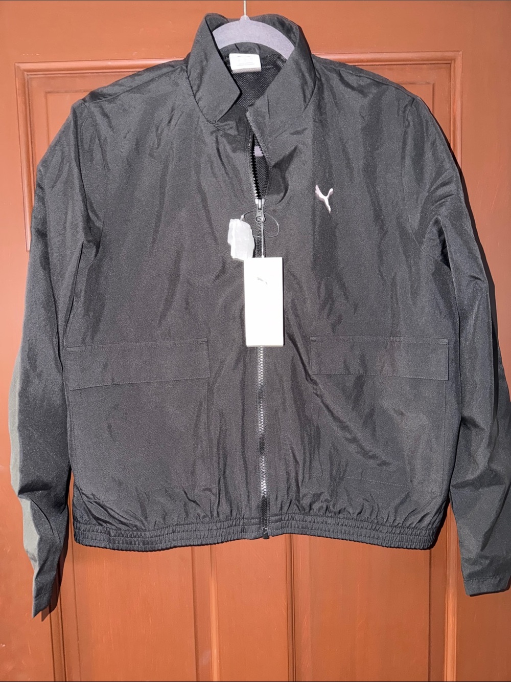PUMA Black Lightweight Woven Full Zip Jacket Windbreaker NWT